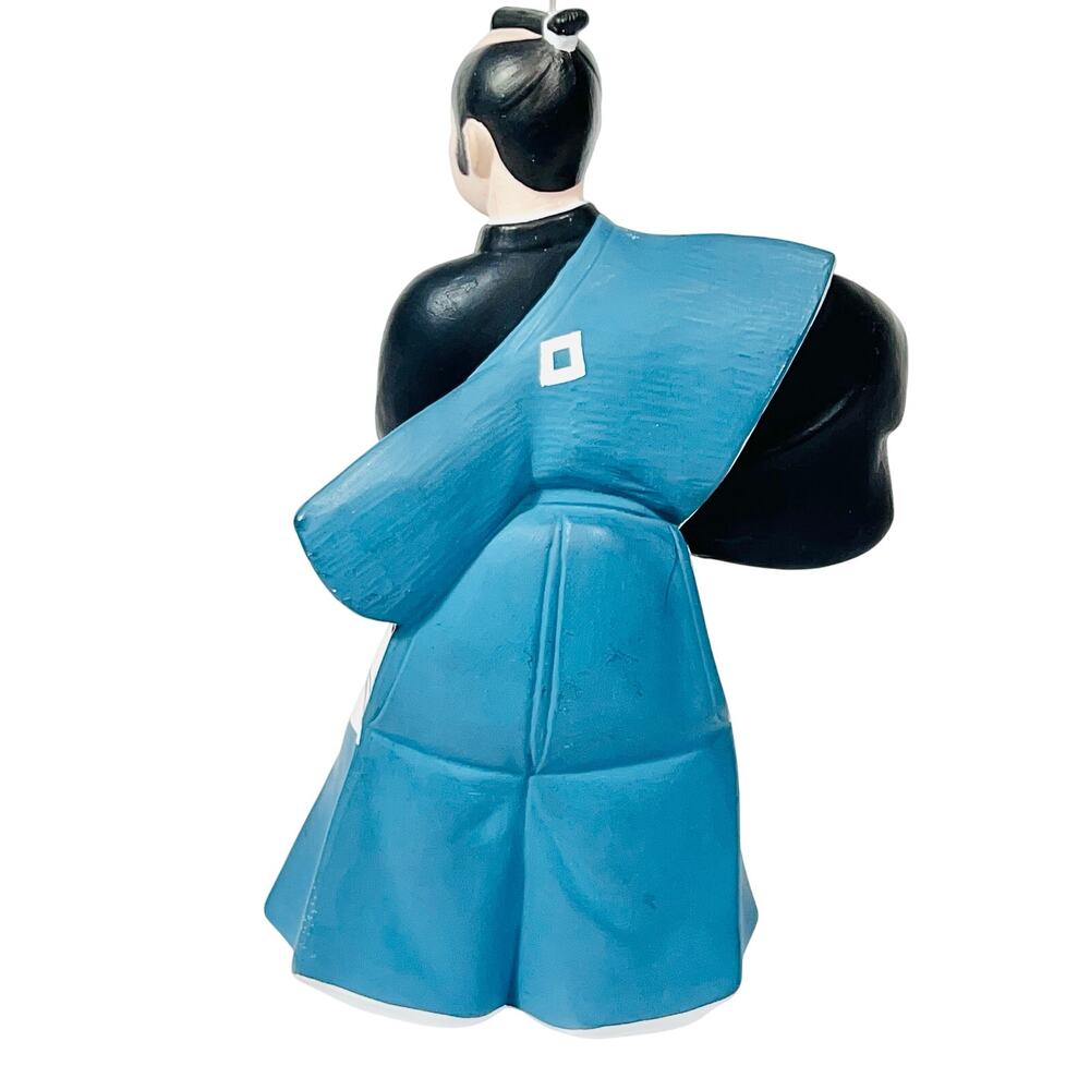 Japanese Vintage Hakata Urasaki Samurai Warrior Clay Doll Figurine with Base - Picture 3 of 16
